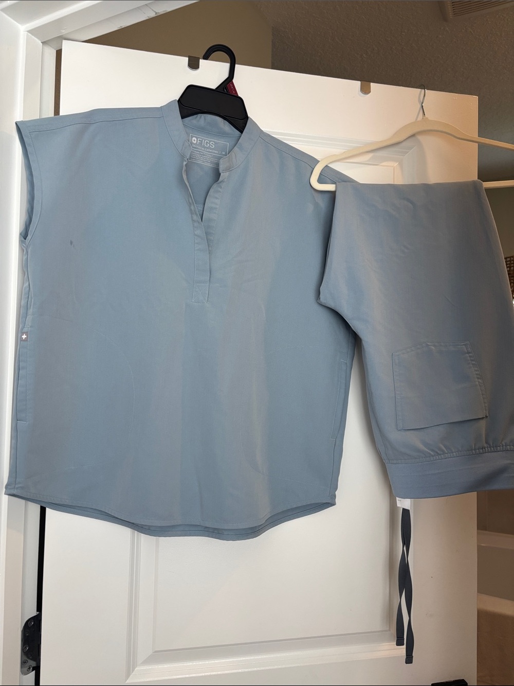 Figs dusty blue rafaela top joggers